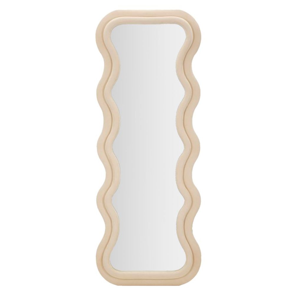 Mauro Ferretti Zidno ogledalo EMILY CREAM VELVET 60X6X160 cm slika 1
