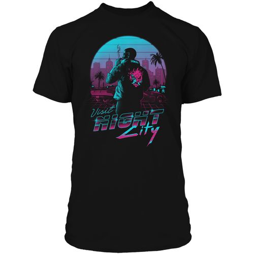 JINX CYBERPUNK 2077 DESTINATION NIGHT CITY PREMIUM TEE LARGE BLACK slika 1