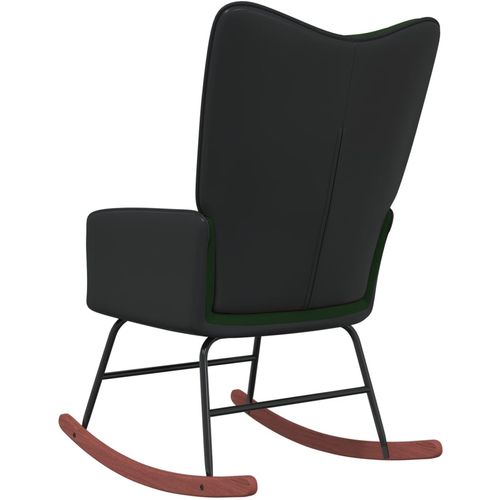 Stolica za ljuljanje tamnozelena od baršuna i PVC-a slika 6