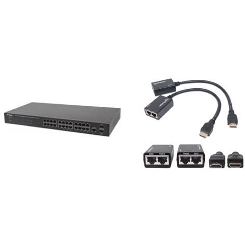 Intellinet Switch 24-PORT Gb Ethernet POE 240W + 0001060112 slika 1