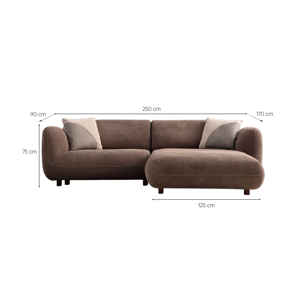 Ugaona sofa Pavia Corner 1 (L1,5+Chl Desno) - smeđa boja slika 10