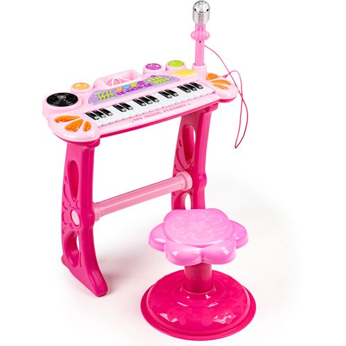 Dječje klavijature sa stolicom i mikrofonom roza slika 2