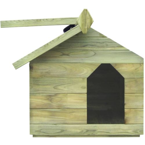 Vrtna kućica za pse od impregnirane borovine s pomičnim krovom slika 15