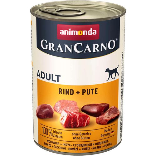 animonda GranCarno Adult govedina i ćuretina, mokra hrana za odrasle pse 400g slika 1