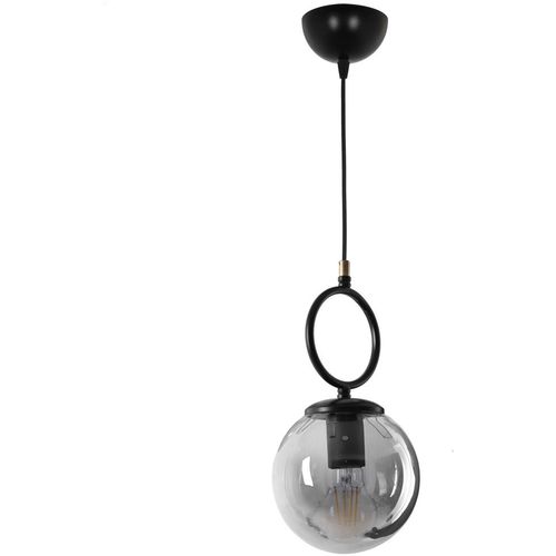 Morino Tekli Füme Camlı Siyah Sarkıt Black Chandelier slika 1