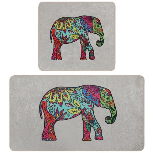 Olifant - Beige Multicolor Bathmat Set (2 Pieces) slika 3