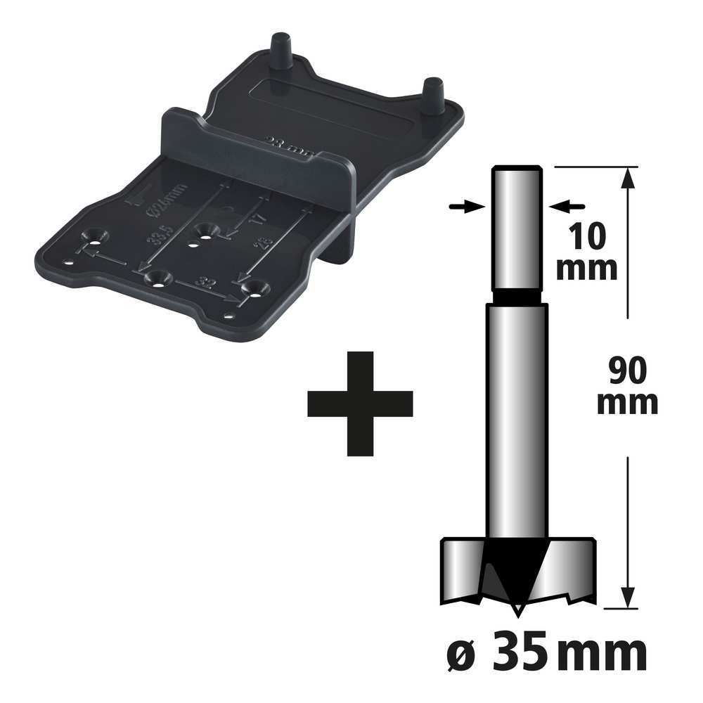 Wolfcraft Set Forstner Svrdlo fi 35mm x 90 mm + Šablon Za Šarke / 2 dijelni - 8728000 slika 5