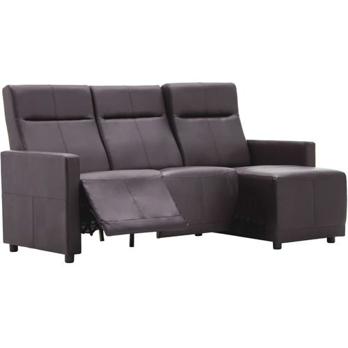 Kutna nagibna sofa s presvlakom od umjetne kože smeđa slika 4