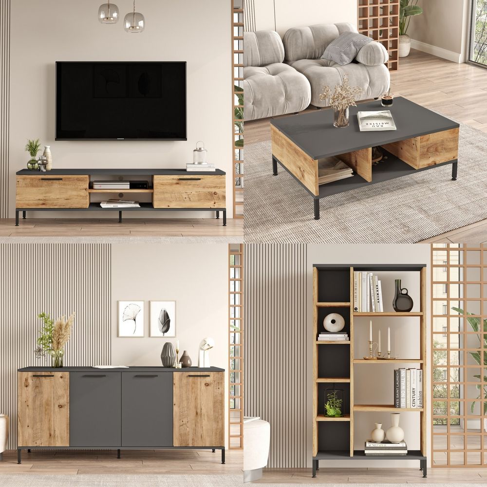 RL6-AA Atlantic Pine Anthracite Set Namještaja za Dnevnu Sobu slika 4