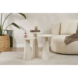 Set bočnih stolova "Lilyum" (57 + 52 + 47) - bijela boja