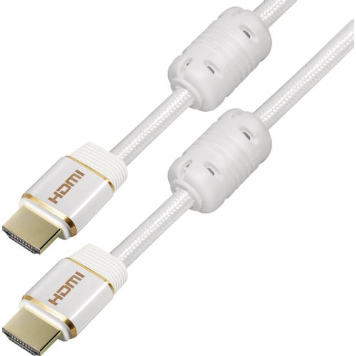 Maxtrack HDMI priključni kabel HDMI A utikač, HDMI A utikač 1.50 m bijela C 216-1,5 L podržava HDMI, sa zaštitom, audio povratni kanal (arc), Ultra HD (4K) HDMI s eternetom, pozlaćeni kontakti, s feritnom jezgrom HDMI kabel slika 2