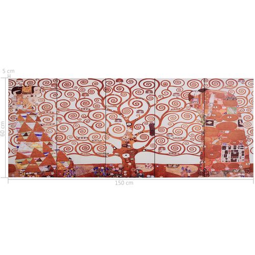 Set zidnih slika na platnu s uzorkom stabla žuti 150 x 60 cm slika 4