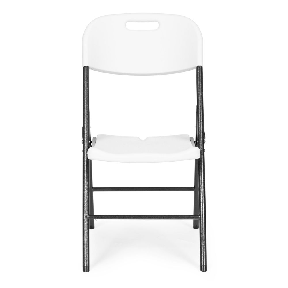 ModernHome set od 4 sklopive stolice – za dom i ugostiteljstvo, metal i HDPE, bijele slika 4