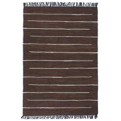 Ručno tkani tepih Chindi od pamuka 160 x 230 cm smeđi slika 14