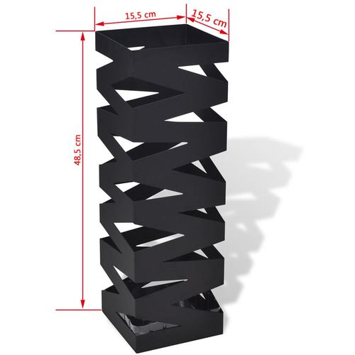 Crni četvrtasti stalak za kišobrane i štapove 48,5 cm slika 15