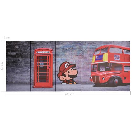 Set zidnih slika na platnu s uzorkom Londona šareni 200 x 80 cm slika 8