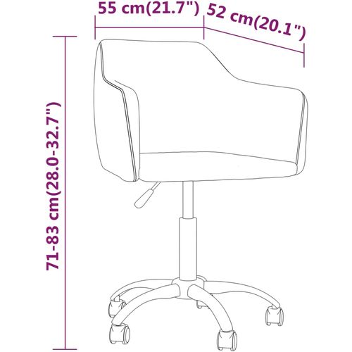 Okretna uredska stolica smeđa baršunasta slika 14