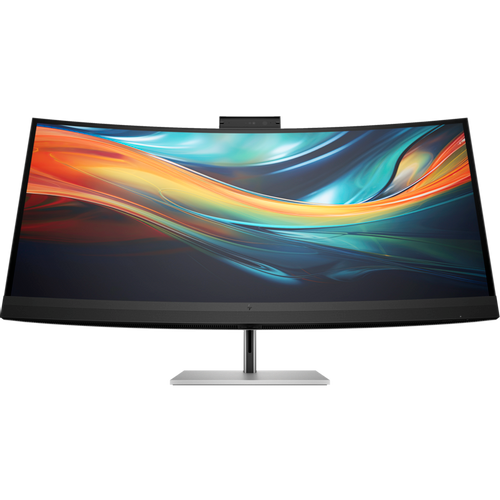 HP 8Y2R2E9 39.7" IPS AG Curved 5K2K WUHD 5120x2160@60Hz Conferencing monitor,21:9,1000:1,5ms,300cd/m2,178°/178°,Camera 13MP,2 Thunderbolt 3,4 USB-A 3.1,1 HDMI 2.0,1 DP 1.4,1 RJ-45,VESA 100x100mm,2x5W,Height,Tilt,Swivel,Black/Silver,3yw,HP S7 Pro 740pm slika 1