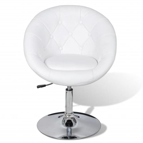 Barski stolac od umjetne kože bijeli slika 16