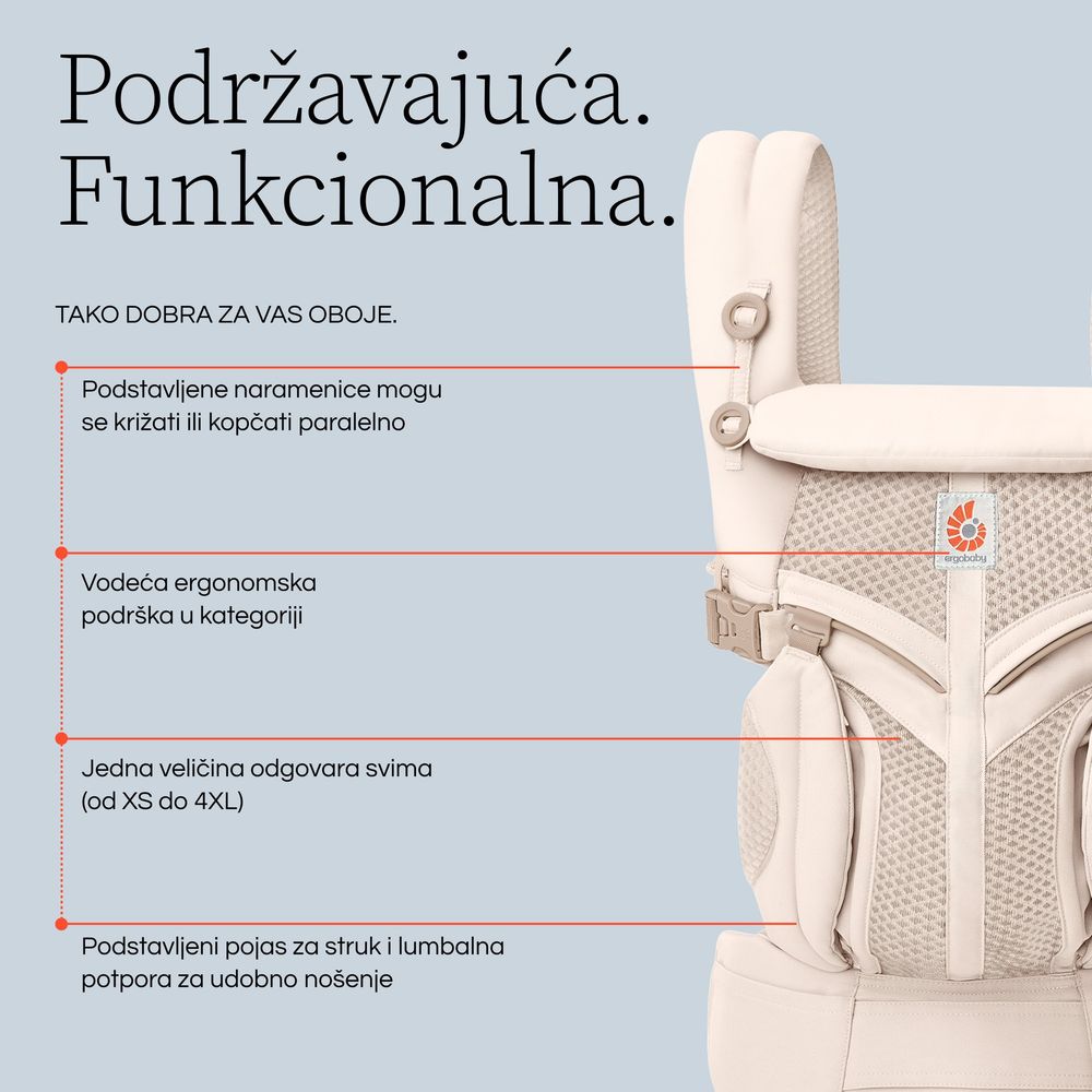 Ergobaby Omni 360 nosiljka Cool Air, Onyx Black slika 5