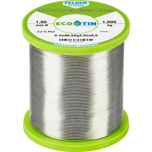 Felder Löttechnik ISO-Core ''Ultra Clear'' SAC305 lemna žica svitak  Sn96,5Ag3Cu0,5  1 kg 1 mm slika 3