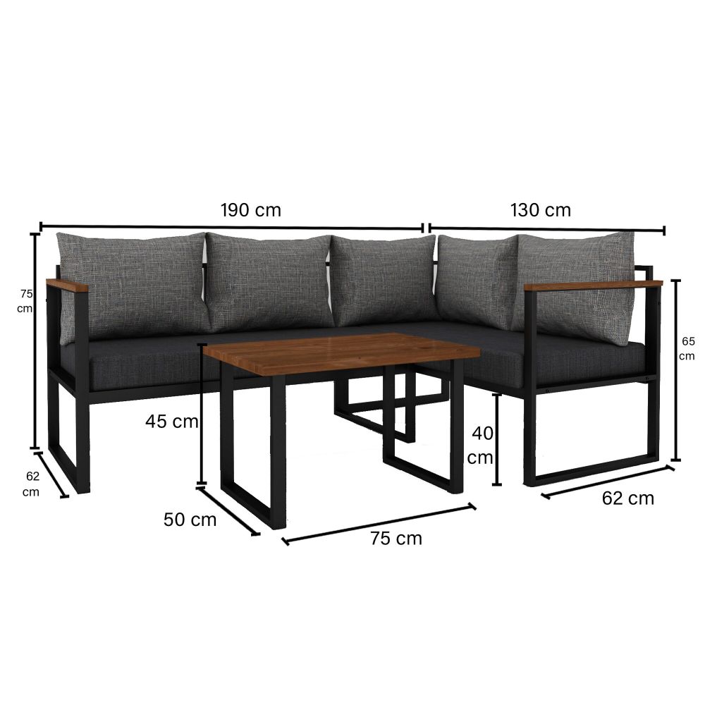Lounge set CPT5516-190 u sivo-antracitnoj boji za vrt slika 5