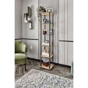  Bookshelf Bookcase 6 Tiers Square, colour Oak