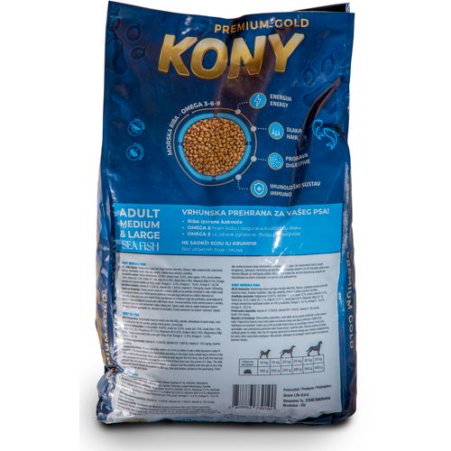 Kony Premium Potpuna hrana za odrasle pse srednjih i velikih pasmina, morska riba, 7 kg slika 2