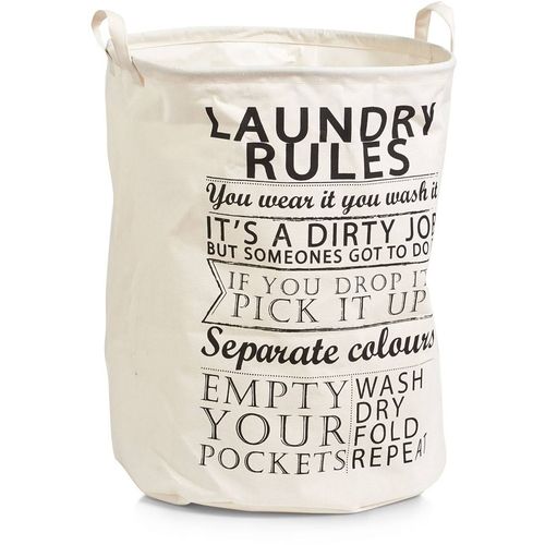 Zeller Košara za rublje, Laundry Rules, platno, siva, Ø38x48 cm slika 1