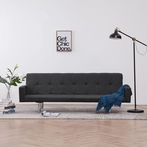 282218 Sofa Bed with Armrest Dark Grey Polyester slika 29