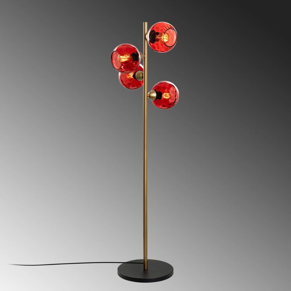Podna Lampa Benek 15-14541 - Crvena Zlatna slika 6