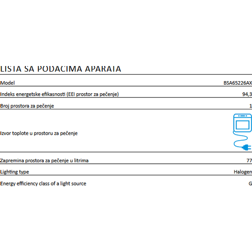 Hisense ugradna rerna BSA65226AX slika 4