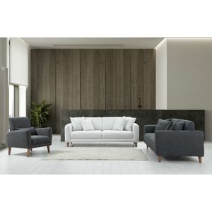 Sare 3+3+1 - Ares White, Dark Grey Ares White
Dark Grey Sofa Set