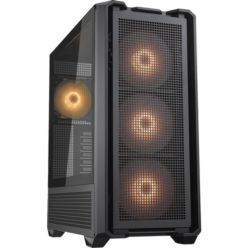 COUGAR | MX600 Black | PC Case | Mid Tower / Mesh Front Panel / 3 x 140mm + 1 x 120mm Fans / Transparent Left Panel slika 1
