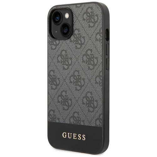 Maska Guess Hc PC/TPU 4G Pu Bottom Stripe za iPhone 15 6.1 siva (GUHCP15SG4GLGR) slika 1