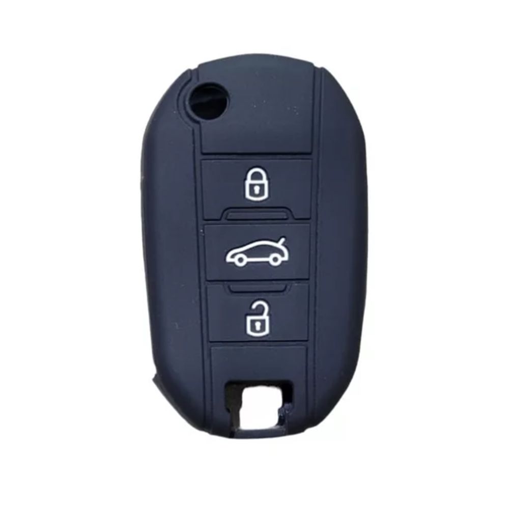 Silikonska Navlaka za Ključ Citroen Tip 3 - Crna (Tri Tipke) slika 1