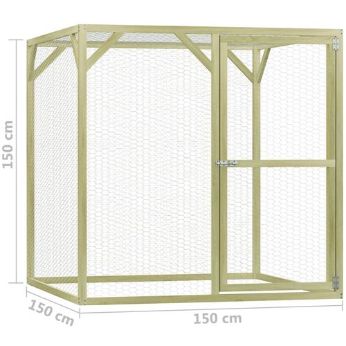 Kavez za kokoši od impregnirane borovine 1,5 x 1,5 x 1,5 m slika 12