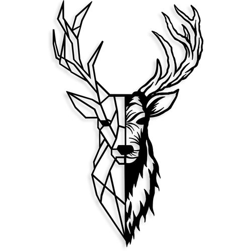 Red Deer 2 Black Decorative Metal Wall Accessory slika 5