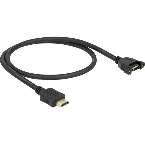 Delock HDMI produžetak HDMI A utikač, HDMI A utičnica 0.50 m crna 85463 high speed HDMI sa eternetom, pozlaćeni kontakti HDMI kabel slika 1