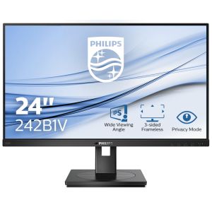 Monitor Philips 23.8" 242B1V, IPS, FHD, 75Hz, HDMI, DVI, DP, USC3.2