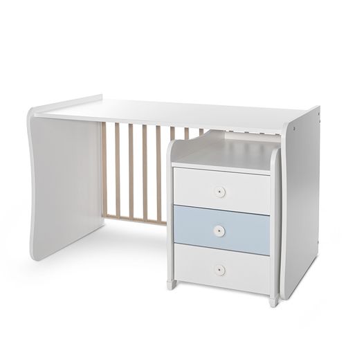 LORELLI MAXI PLUS Modularni krevetić 4in1 s Mehanizmom Ljuljanja White/baby blue 160x70 cm slika 8