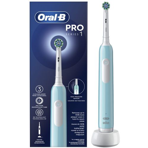 Oral-B električna četkica PRO 1 CARIBBEAN BLUE CROS ACTION slika 1