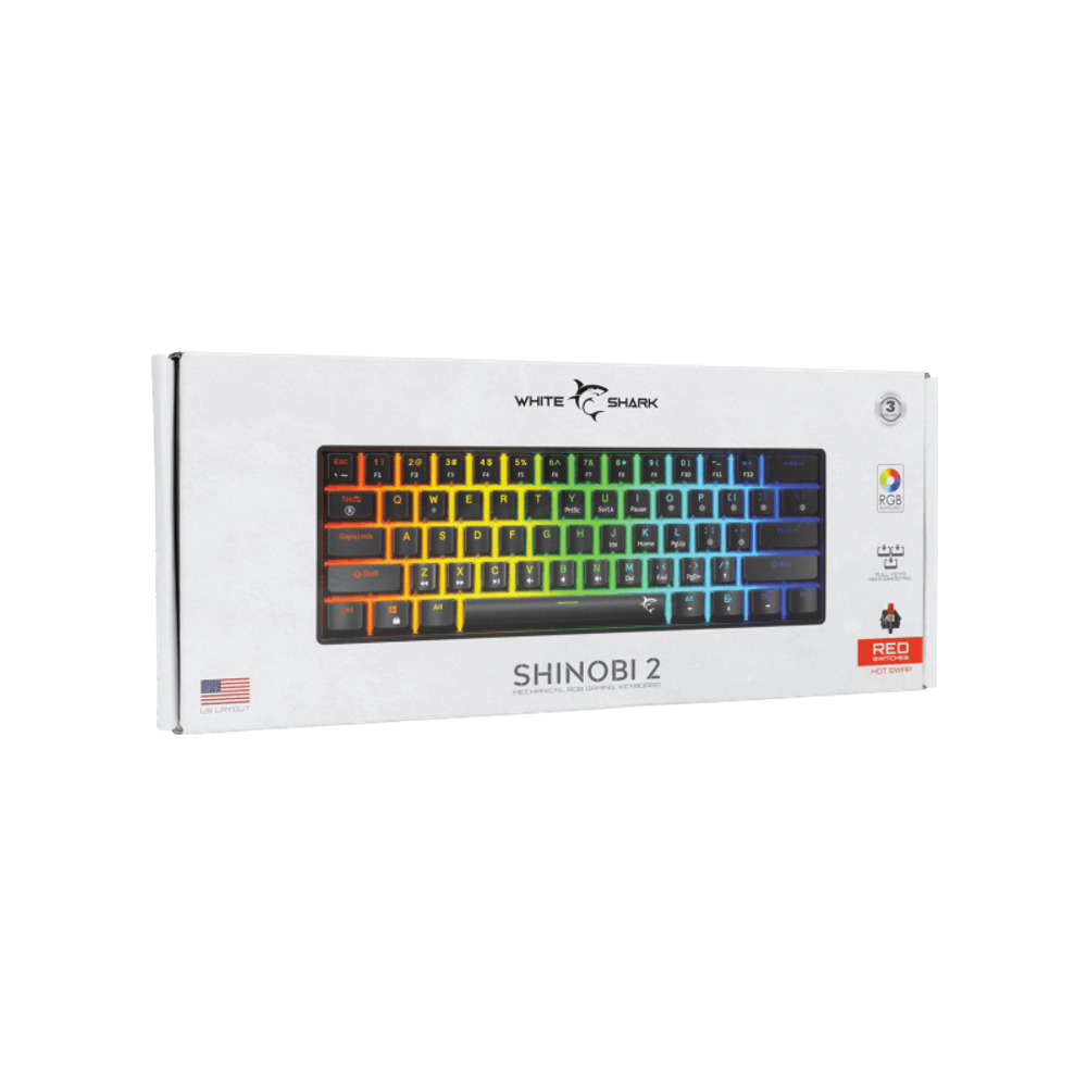 WHITE SHARK Mehanička tastatura GK-004111 SHINOBI-2 / US, crveni prekidači slika 5