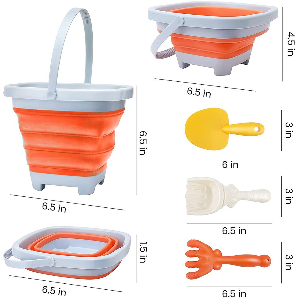 Woopie set sklopivih kanti s grabljama i lopaticom, narančasta slika 6