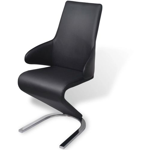 Blagovaonske stolice od umjetne kože 6 kom crne slika 50