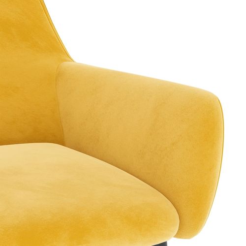 Stolica za ljuljanje žuta baršunasta slika 12