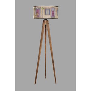 Tripod lambader yanık silindir 01 abajurlu Multicolor Floor Lamp