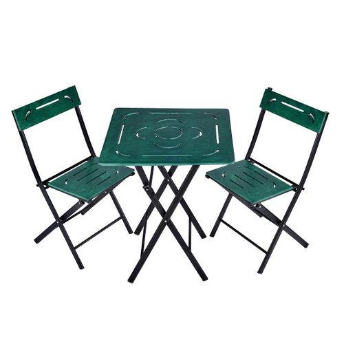 Floriane Garden Set vrtnih stolova i stolica (3 komada), zelena crna boja, Bistro Set 5 slika 4