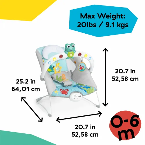 Kids II Baby Einstein  Muzička Ležaljka Kick To It Neptune™ 13102 0-6M (Max 9Kg) slika 7