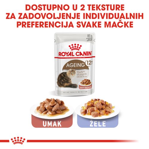 ROYAL CANIN FHN Ageing 12+ Gravy, potpuna hrana u vrećici za  odrasle mačke starije od 12 godina, komadići u umaku, 12x85 g slika 3